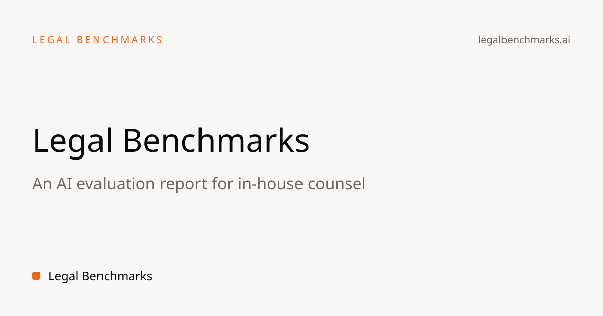 Legal Benchmarks - Legal AI Benchmarking
